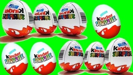 Opening 9 Kinder Surprise Eggs ft. Play Doh!