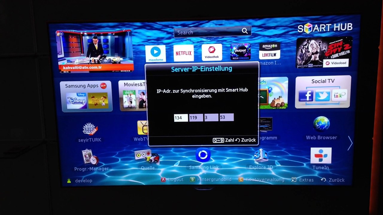 Samsung ES 8090 smart tv SeyirTürk App bei Ulango Tv  Ip TV