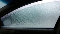 Car window replaced by ice. So so cold winter!