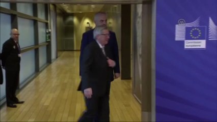 Edi Rama ile Jean-Claude Juncker Biraraya Geldi