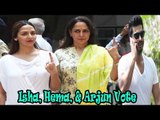 Hema Malini,Arjun Kapoor,Esha Deol Cast Their Votes In Mumbai