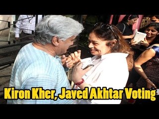 Kiron Kher & Javed Akhtar Cast Their Votes