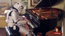 Stormtrooper plays Cantina Band music on piano - Starwars soundtrack