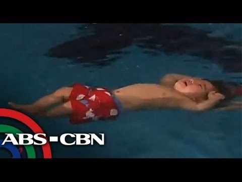 Donaire's baby takes swimming lessons