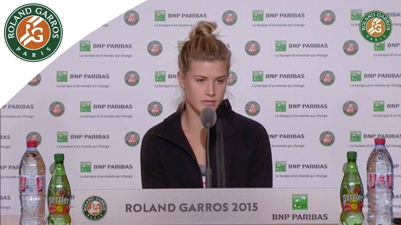 Press conference Eugénie Bouchard 2015 French Open / R128
