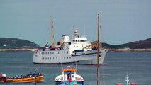 Scillonian III Arrives at Hugh Town Harbour, St Marys on The Isles of Scilly