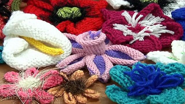 Knitting 7-Petal Flower Tutorial 3 Easy Knitting Patterns