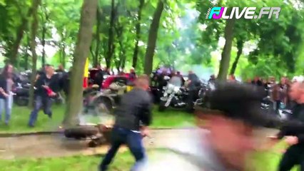 Un burn en moto qui tourne très mal