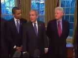Photo-op, five U.S. presidents together, Senior Bush, Obama, Bush, Clinton and Cartor. - Reuters