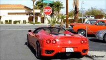 Tubi Exhaust Ferrari F360 Spider Loud Engine Starts Up, Acceleration and Crazy Red Rims