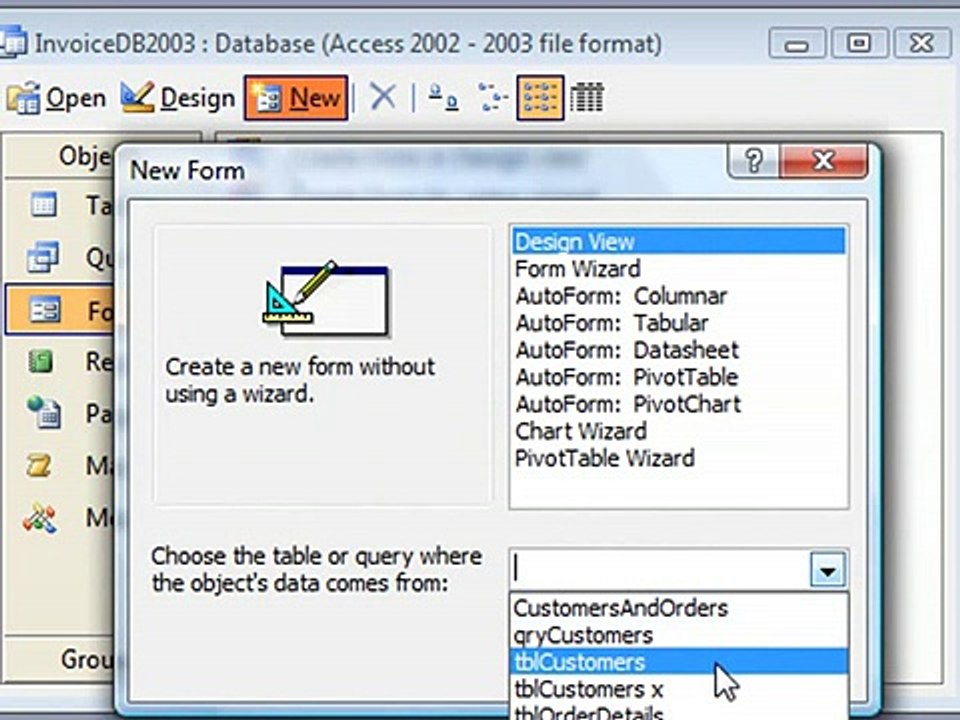 How To Create Quick Access Database Forms