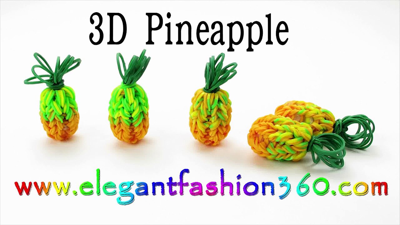Rainbow Loom Pineapple 3D Charm - How to loom bands