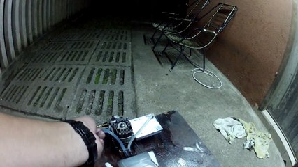 Motor Super tigre 45 com escapamento feito em casa