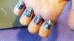Nail Art: Blue tip with flowers and polka dots