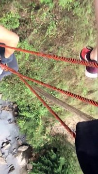Crazy Zip Line FAIL : American hangs on for life, Thai zip line fail