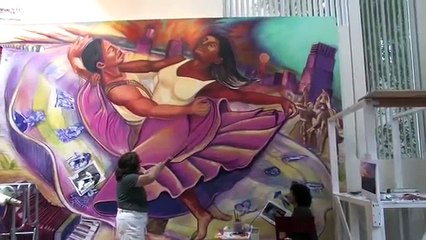 Judy Baca: Painting Danza de la Tierra Mural for Latino Cultural Center in Dallas, TX