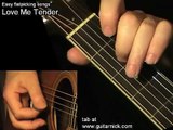 Love Me Tender, Elvis Presley - easy arrangement on acoustic guitar - lesson & TAB! Learn to play