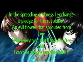 Death Note Opening 1 "The World" Full With English lyrics