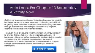 Getting A Car Loan While In Chapter 13 ,chapter 13 Bankruptcy Auto Loans
