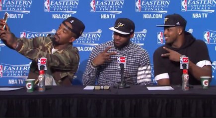 J.R. Smith Selfie in Press Conference