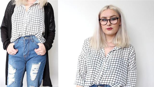 Georgia's OOTD: Checked Shirt And Ripped Jeans