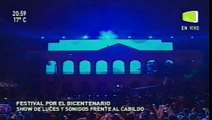 Proyección encima del Cabildo y juego de luces (Cierre festejos Bicentenario Paraguay)