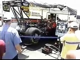 Top Fuel dragster warm up