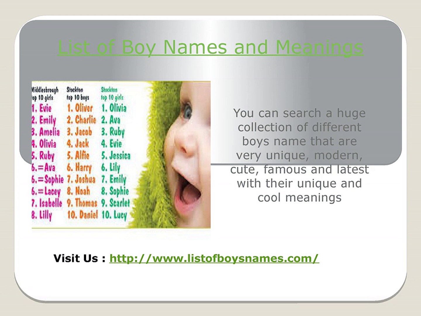 A Cool Boys Names