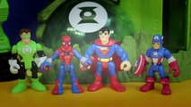 Imaginext Riddler Hot Rod Battles Spider man Captain America Green Lantern Superman Batbot