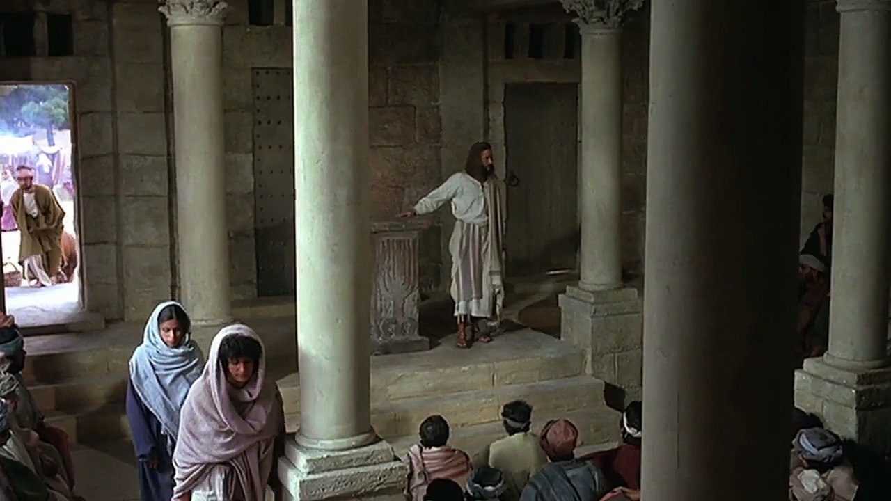 JESUS (Spanish, Latin American) Healing on Sabbath of Woman Crippled by Evil Spirit