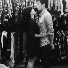 It's how a short girl kisses her tall boy