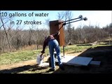 Grandma hand pumps 5 gallons in 1 minute with Well WaterBoy invention