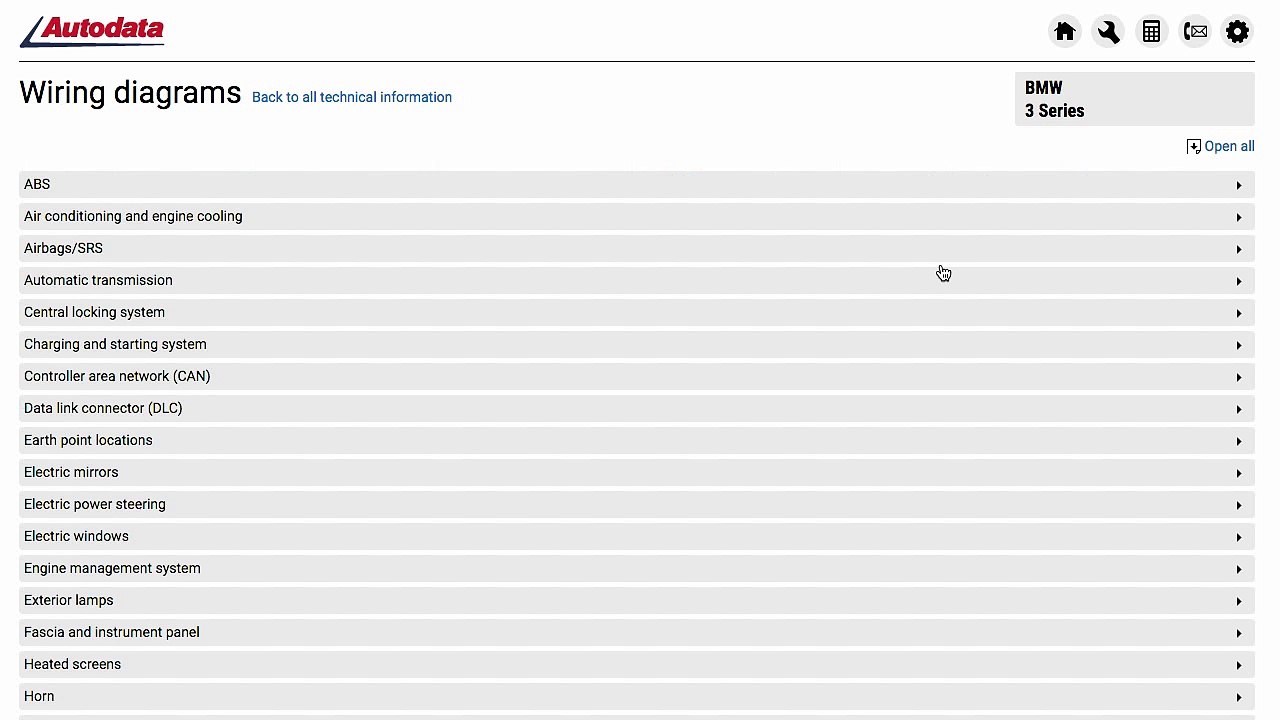 Wiring diagrams on the new Autodata