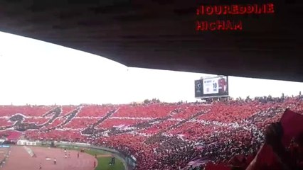WAC vs ock الوداد البيضاوي...  اولمبيك خريبگة تيفو عملاق بالنشيد الوطني المغربي