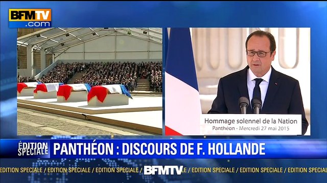 Prenez place! , Hollande aux résistants qui entrent au Panthéon