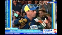 Tribunal de Venezuela acepta demanda de funcionarios chavistas contra Capriles