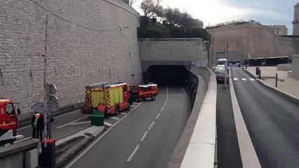 Un feu dans le tunnel du Vieux-Port à Marseille