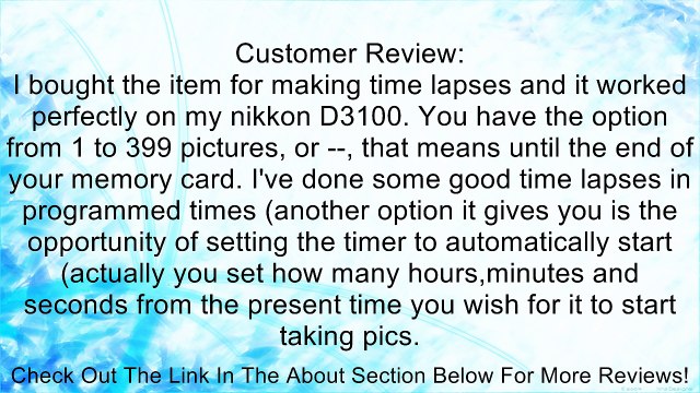 Aputure Timer Camera Remote Shutter Cable 3N, for Nikon D90, D3100, D3200, D5000, D5100, D5200, D7000 , D7100 Review