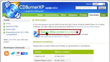 Grabar imagen  ISO en un CD o DVD   CDBurnerXP