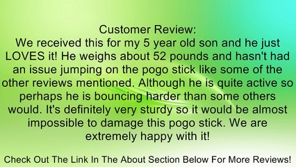 Jumparoo BOING! JR. Pogo Stick by Air Kicks, Small for Kids 40 to 80 Lbs. (18-36 kgs) Review