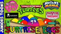 Opening Cartoon Surprise Eggs #7 | TokiDoki, Mutant Mania, Angry Birds, My Little Pony, TMNT