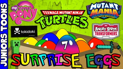 Opening Cartoon Surprise Eggs #7 | TokiDoki, Mutant Mania, Angry Birds, My Little Pony, TMNT