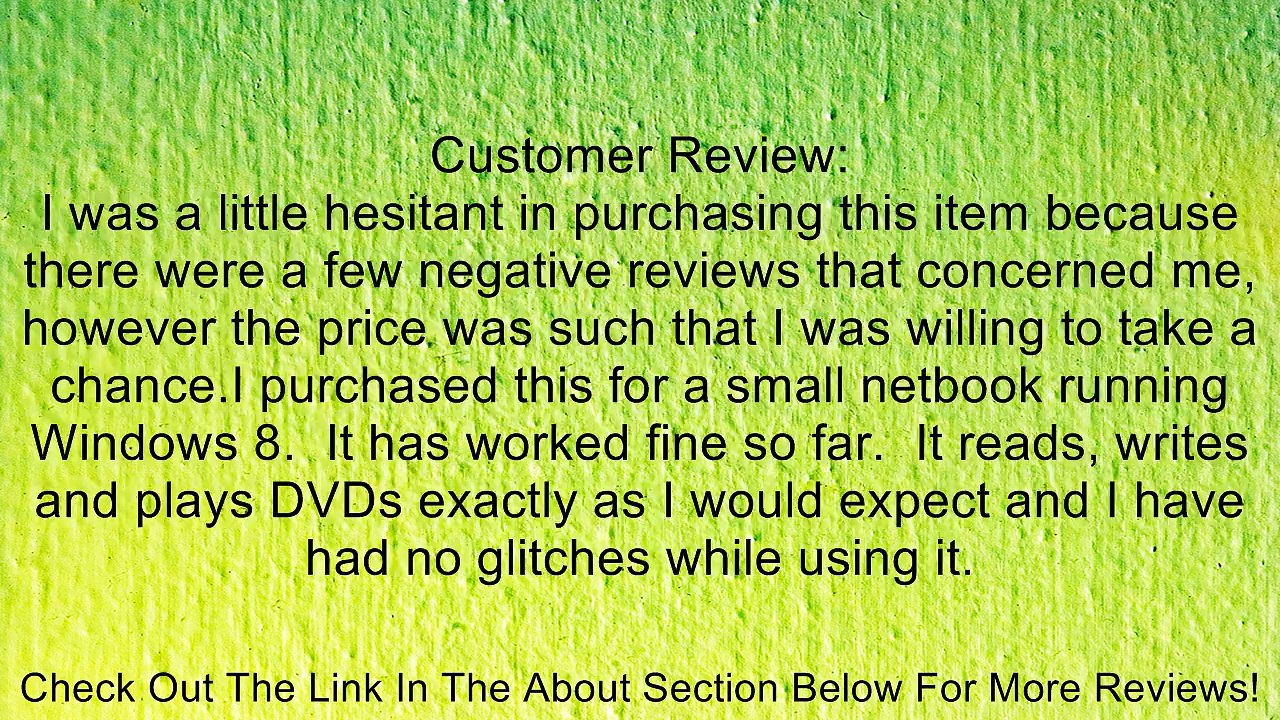 Generic USB External CD -RW / DVD-RW Drive Black Review