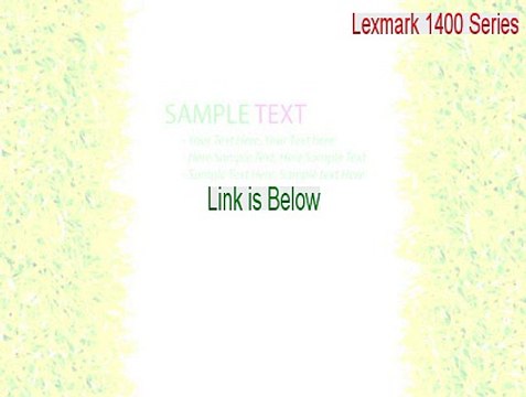Lexmark 1400 Series Crack [Legit Download]