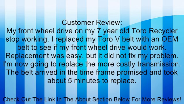 GENUINE OEM TORO PARTS - V-BELT 91-2258 Review