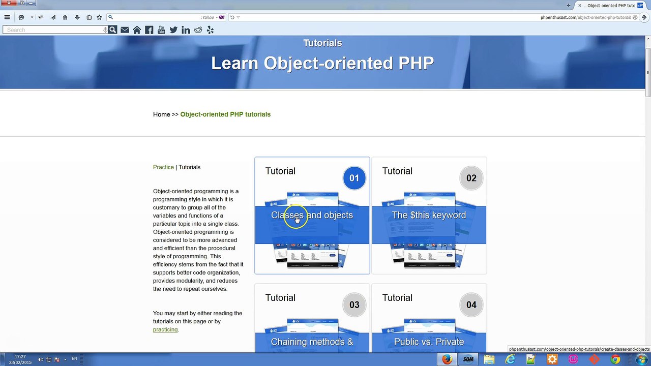 PHPenthusiast is a website devoted to the learning of OO-PHP