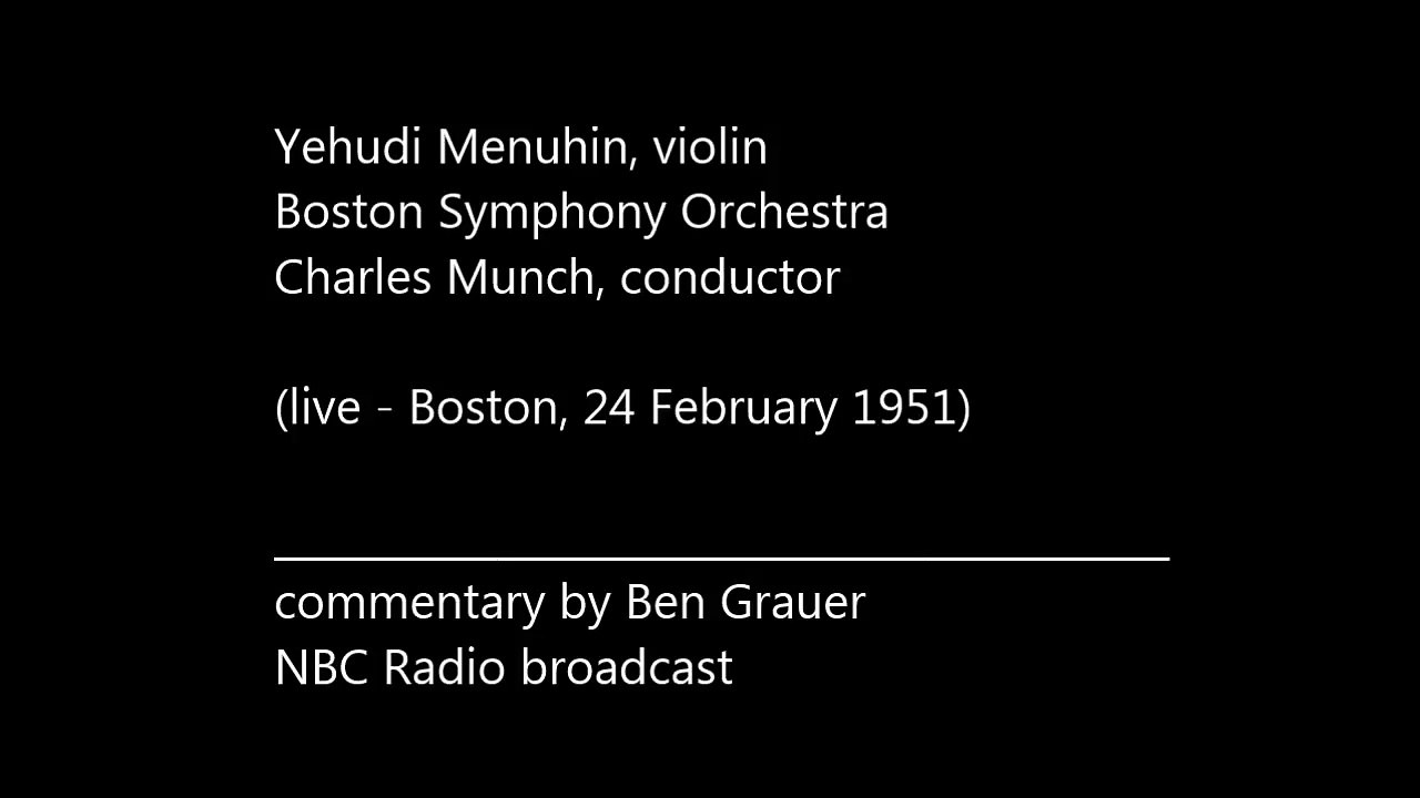 BRUCH Violin Concerto No.1 @ rehearsal - Y.Menuhin, BSO, C.Munch, 1951 *remaster* [HQ]