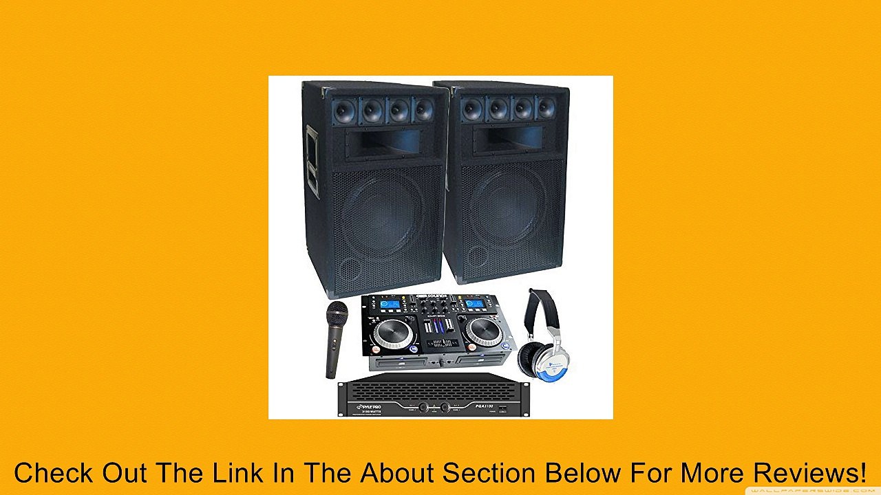 Complete Dj System - 3100 WATTS - Connect your Laptop, iPod, USB, MP3's or Cd's! 12" Speakers, Amp, Mixer/Cd Player, Mic, Headphones. Review