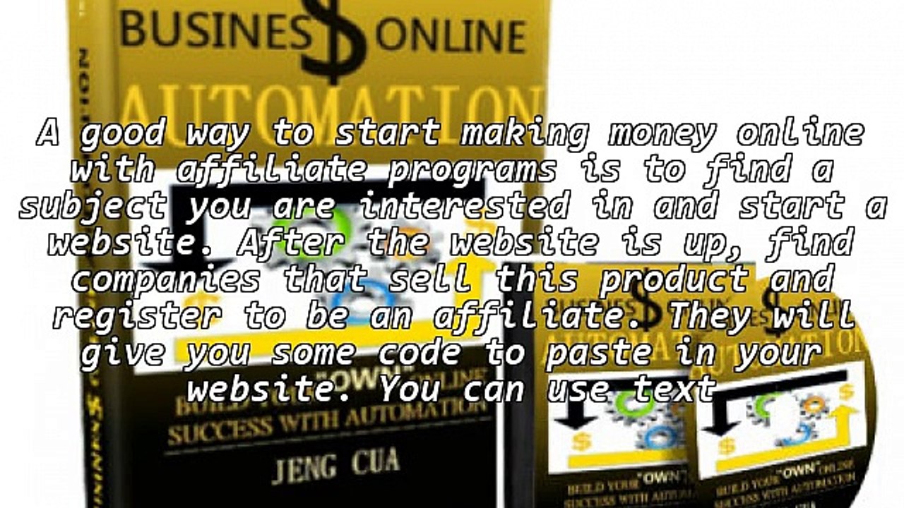Earning Money With Affiliate Programs