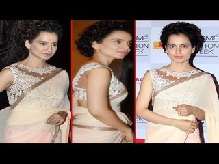 Kangana Ranaut In Hot Saree @  Lakme Fashion Week Day - 1